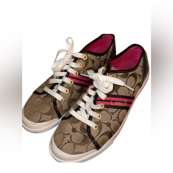 Coach Brown and Pink Sneakers - Picture 1 of 6